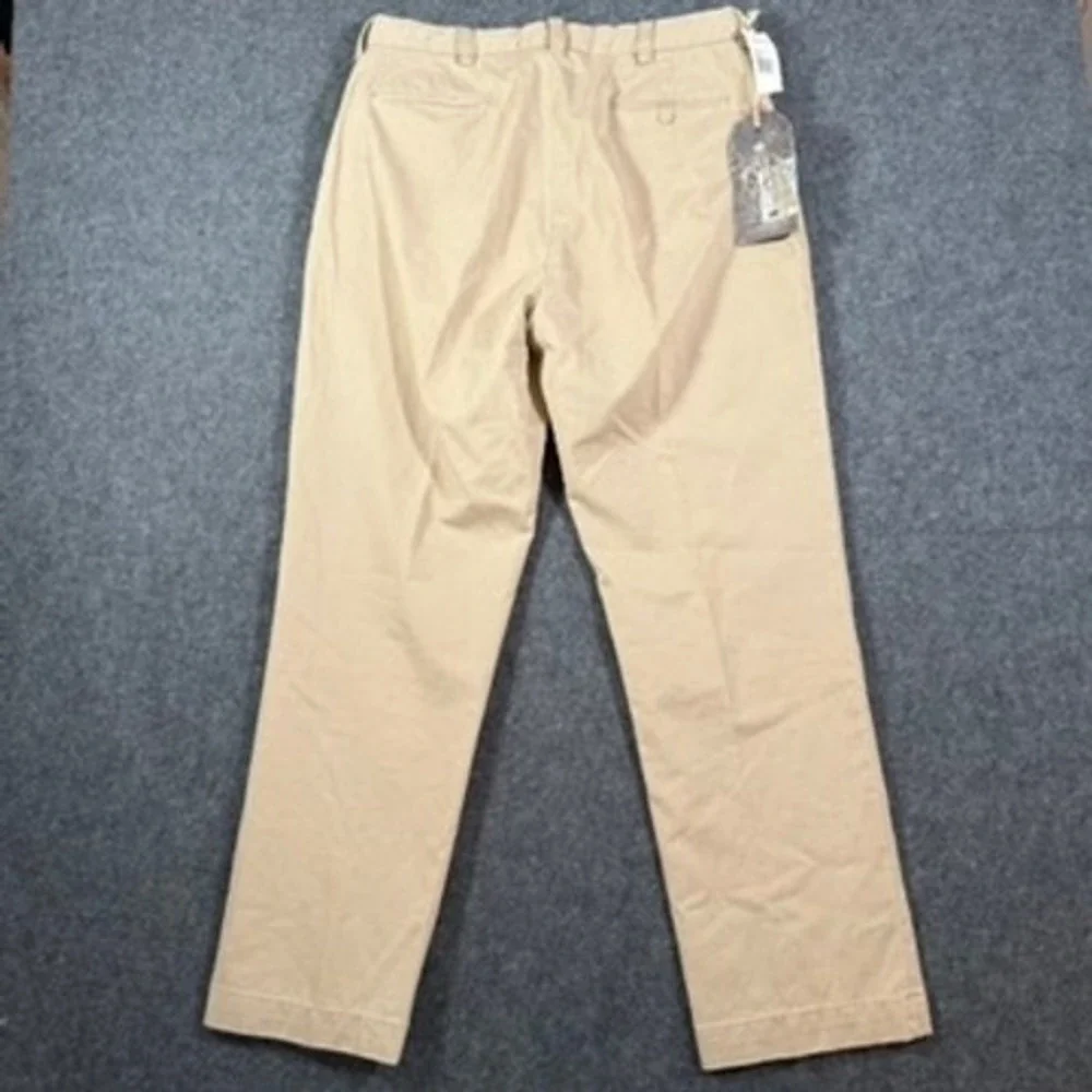 VTG Y2K Polo Ralph Lauren Straight Chino Pants Mens 36x32 Tan Cotton Khaki NWT